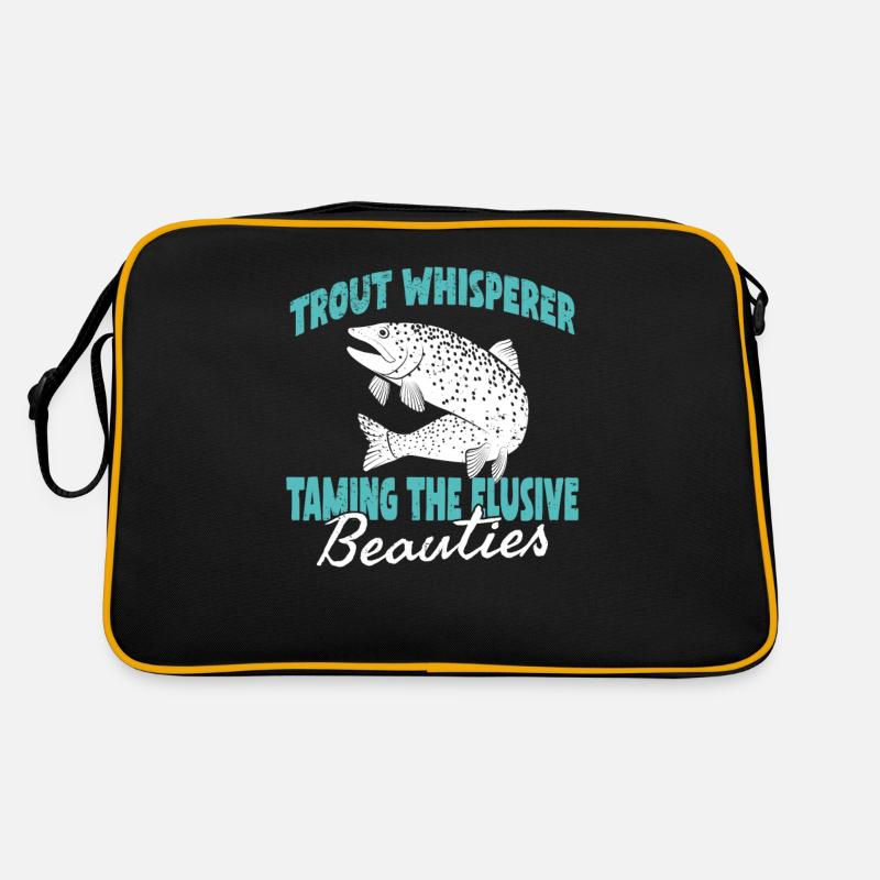 Fischen Forelle Lachs Fischer Angler Barsch Retro Tasche