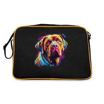 Aquarelle Colorée Dogue de Bordeaux - Sac Retro - noir/or - Dos