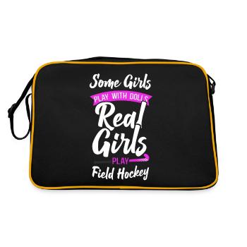 Field Hockey Some Girls Play With - Retro Tasche - Schwarz/Gold - Hinten