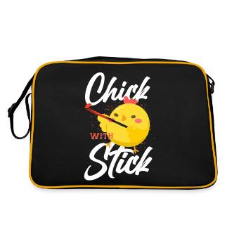 Poussin de poulet de hockey sur gazon avec - Sac Retro - noir/or - Dos