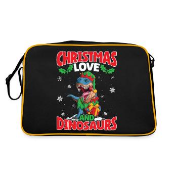 Dino Boy Kids Christmas Love Dinosaur - Retro Bag - black/gold - Back