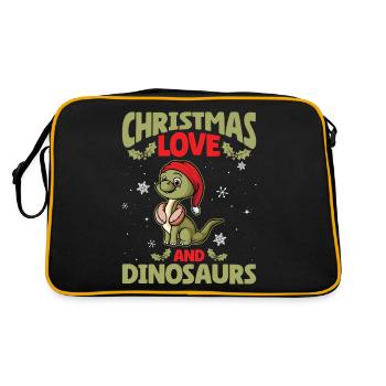 Dino Boy Kids Christmas Love Dinosaur - Retro Bag - black/gold - Back