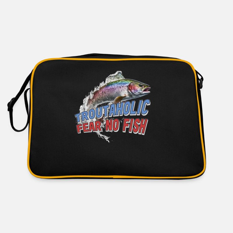 Fischen Forelle Lachs Fischer Angler Barsch Retro Tasche