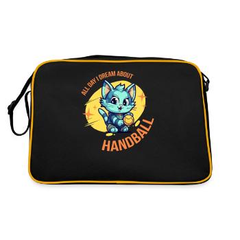 Joueur De Handball Joueur De Handball Dictons Drôles Chats - Sac Retro - noir/or - Dos