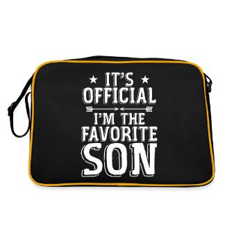 Es ist offiziell: Im Der Lieblingssohn - Retro Tasche - Schwarz/Gold - Hinten