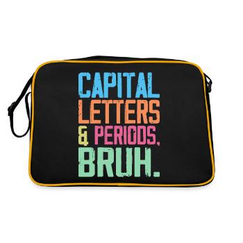 Capital Letters and Periods Bruh - Sac Retro - noir/or - Dos