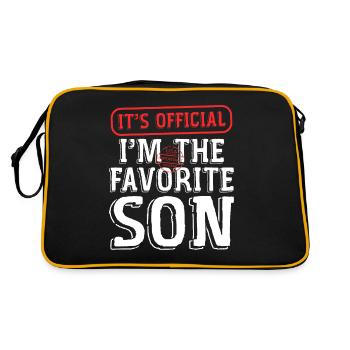 Es ist offiziell: Im Der Lieblingssohn - Retro Tasche - Schwarz/Gold - Hinten