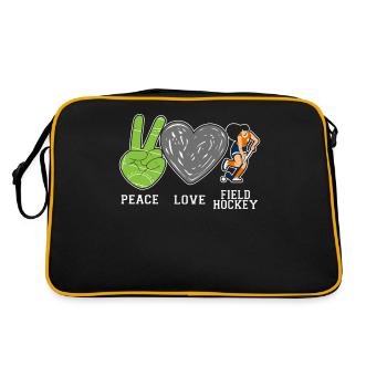 Field Hockey Peace Love Field - Retro Tasche - Schwarz/Gold - Hinten