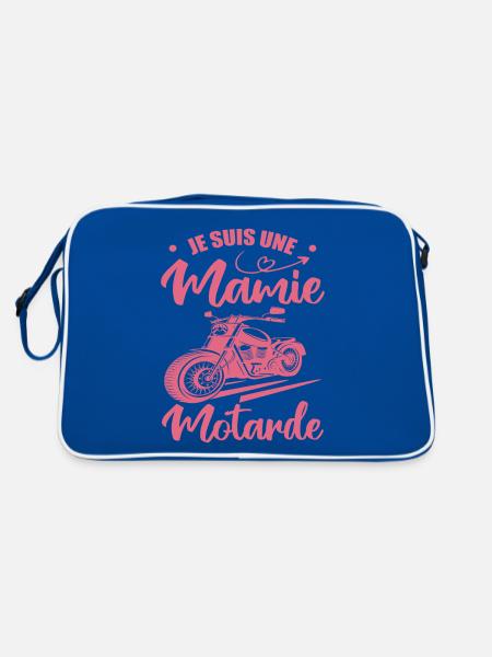Mamie Motarde Mamou Humour - Sac Retro - bleu/blanc - Dos