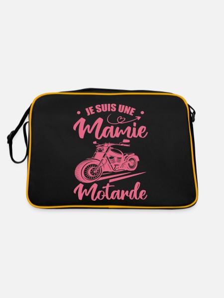 Mamie Motarde Mamou Humour - Sac Retro - noir/or - Dos