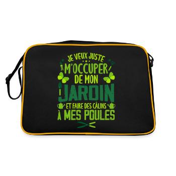 Papy Poule - Jardinage et Poules Cadeaux - Sac Retro - noir/or - Dos