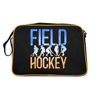 Field Hockey Watercolor Field - Retro Bag - black/gold - Back