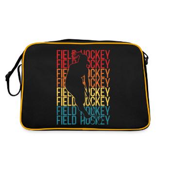 Field Hockey Retro Vintage Field - Retro Tasche - Schwarz/Gold - Hinten