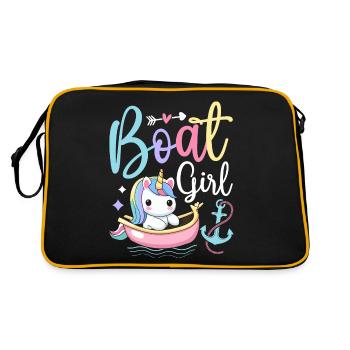 Boating Boat Driver Boater - Retro Bag - black/gold - Back