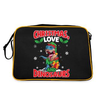 Dino Boy Kids Christmas Love Dinosaur - Retro Bag - black/gold - Back