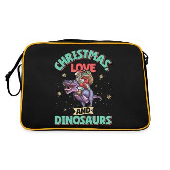 Dino Boy Kids Christmas Love Dinosaur - Retro Bag - black/gold - Back