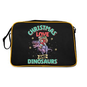 Dino Boy Kids Christmas Love Dinosaur - Retro Bag - black/gold - Back