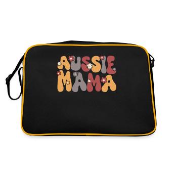 Australian Shepherd Blue Merle Groovy Aussie Mom - Retro Bag - black/gold - Back