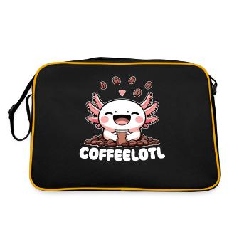 Axolotl Coffeelotl Coffee lovers Cute Axolotls - Retro Bag - black/gold - Back