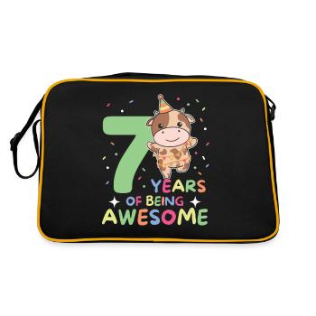 Vache pour les enfants de 7 ans de sept ans - Sac Retro - noir/or - Dos