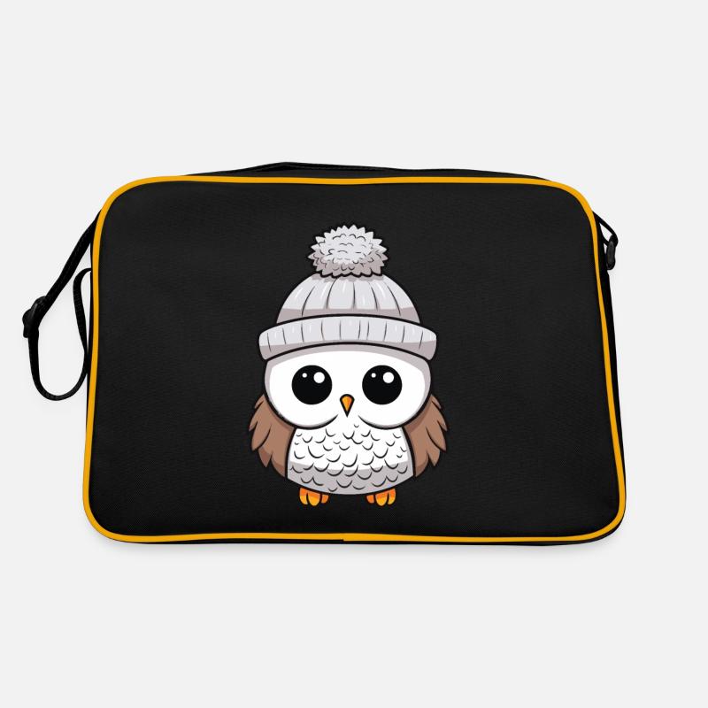Eule Winter Comic Retro Tasche
