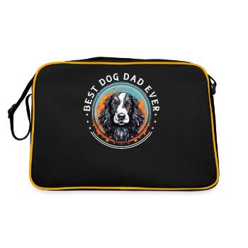 Chien Papa Chien Race Anglais Springer Épagneul - Sac Retro - noir/or - Dos