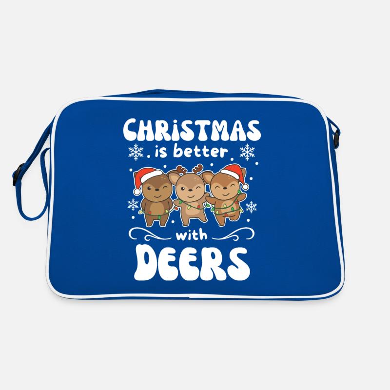 Weihnachten ist besser mit Rehen Retro Tasche