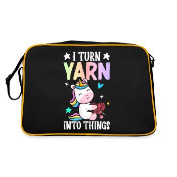 Crochet Crochet Yarn Lover - Retro Bag - black/gold - Back