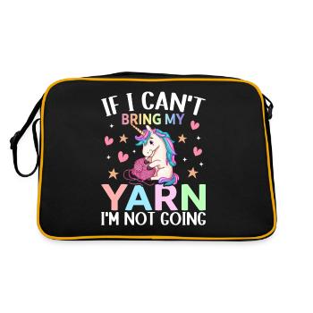 Crochet yarn lover - Retro Bag - black/gold - Back