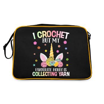 Crochet Crochet Yarn Lover - Retro Bag - black/gold - Back