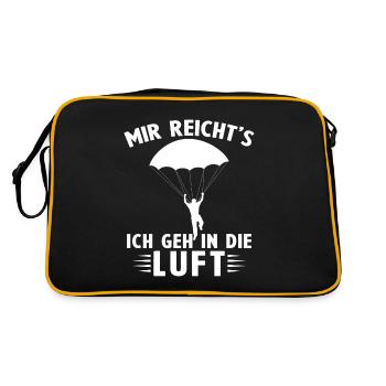 Mir reichts ich geh in die luft - Retro Tasche - Schwarz/Gold - Hinten