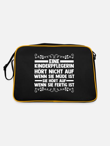 Erzieherin Kindergärtnerin Kinderpflegerin - Retro Tasche - Schwarz/Gold
