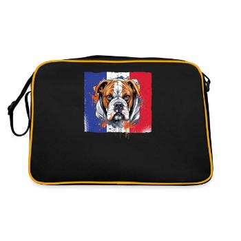 Boxer Race Chien Boxer Chiens Drapeau Français - Sac Retro - noir/or - Dos
