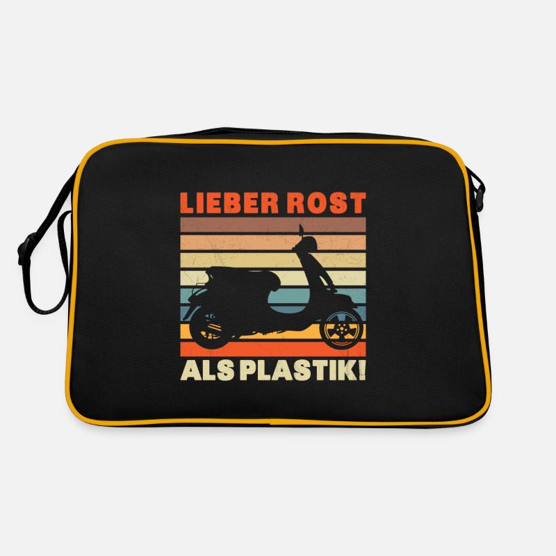 Lieber Rost als Plastic Vinatge - Retro Tasche - Schwarz/Gold