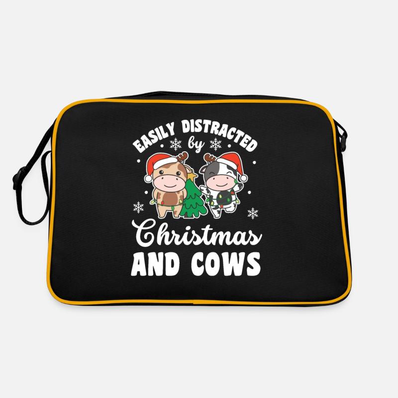 Facilement distrait par Noël et les vaches Sac Retro