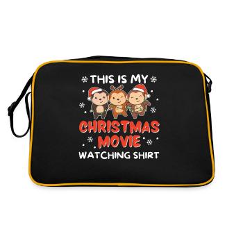 Monkey Christmas Movie Watching - Retro Bag - black/gold - Back