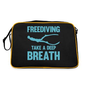 Tauchen, Apnoetauchen, Apnoe No Limit Freediving - Retro Tasche - Schwarz/Gold - Hinten