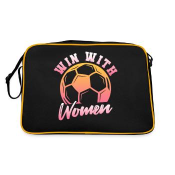 Football féminin, soccer, football féminin. Football féminin - Sac Retro - noir/or - Dos