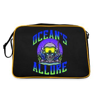 Scuba Diving, Scuba Diving, Holiday Sea Diver - Retro Bag - black/gold - Back