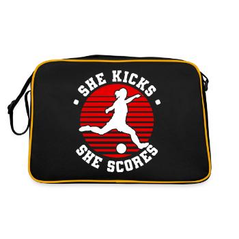 Soccer féminin, Football féminin, Football féminin - Sac Retro - noir/or - Dos