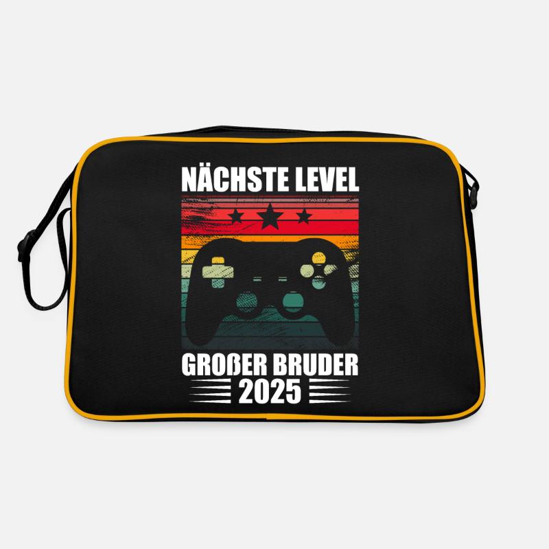 Nächste Level Großer Bruder 2025 - Retro Tasche - Schwarz/Gold