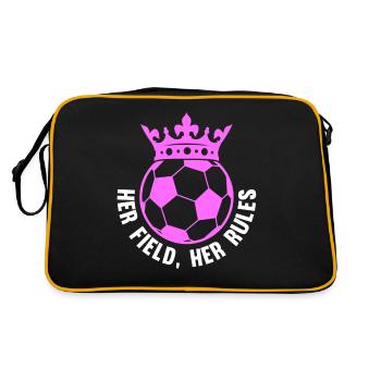 Soccer féminin, Football féminin, Football féminin - Sac Retro - noir/or - Dos