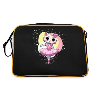 Ballerine, Chaton, Chats, Danseuse de Ballet - Sac Retro - noir/or - Dos