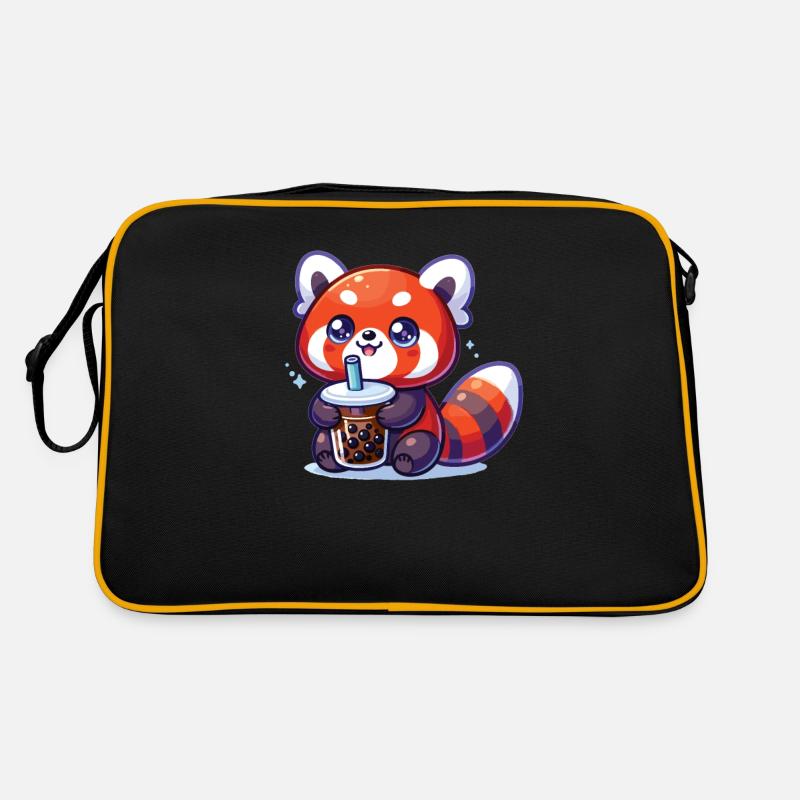 Kawaii Red Pandas Bubble Tea Boba Red Panda Retro Bag