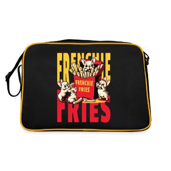 Frenchie Fries - Frites de bouledogue français mignonnes - Sac Retro - noir/or - Dos
