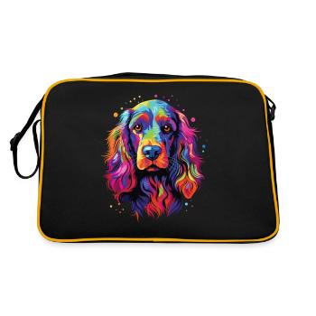 Aquarelle coloré anglais Cocker Spaniel - Sac Retro - noir/or - Dos