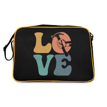 Carpenter Woodworking Woodworker Joinery - Retro Bag - black/gold - Back