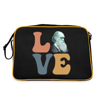 Charles Darwin Theory of Evolution Atheist - Retro Bag - black/gold - Back