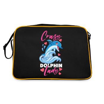 Dolphin Crazy Dolphin Lady - Retro Tasche - Schwarz/Gold - Hinten