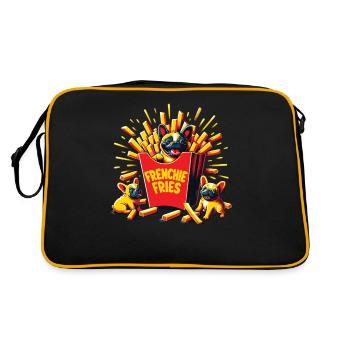 Frenchie Fries - Frites sucrées de bouledogue français - Sac Retro - noir/or - Dos